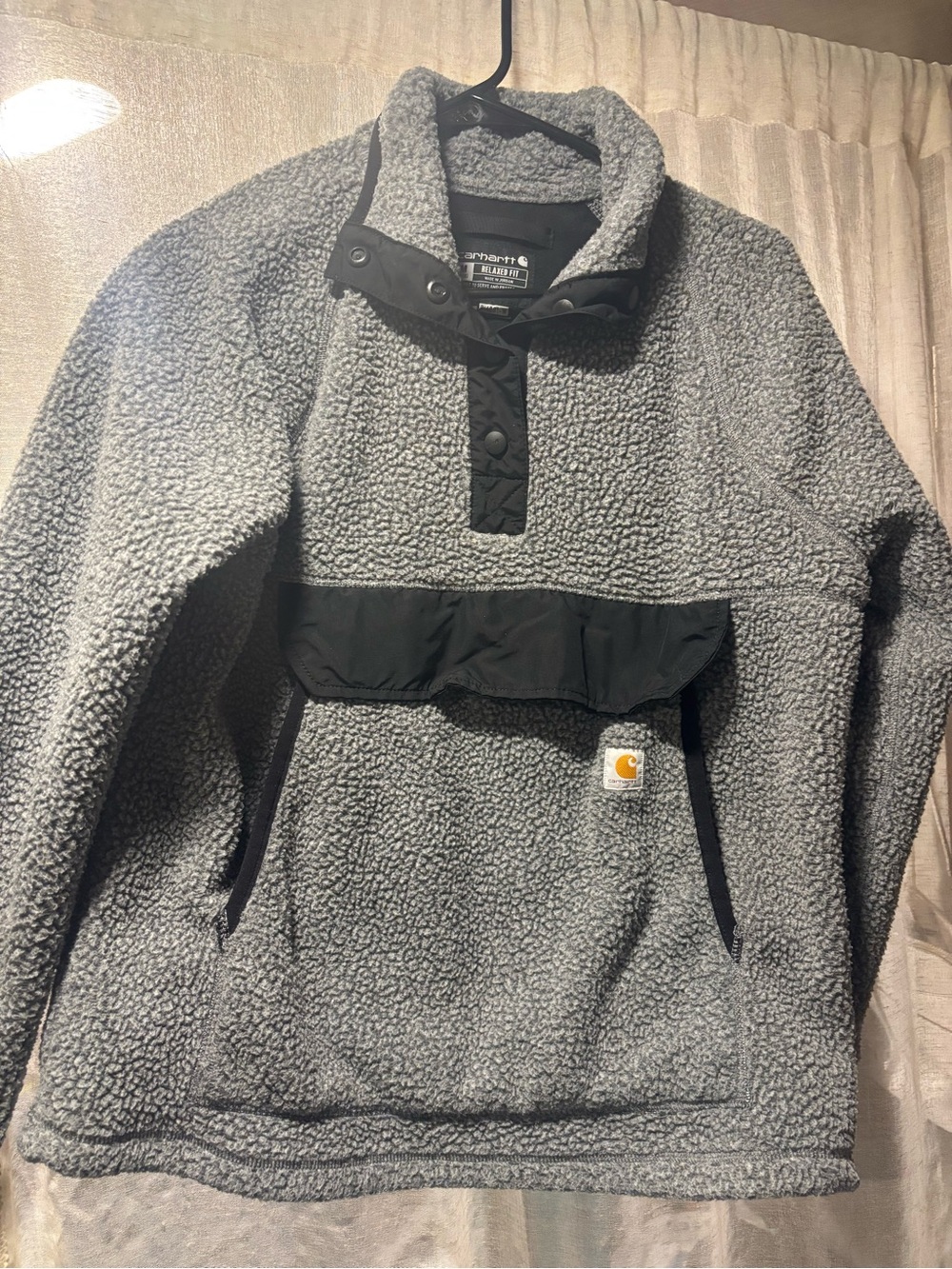 Carhartt Black Fleece Pullover with White Label